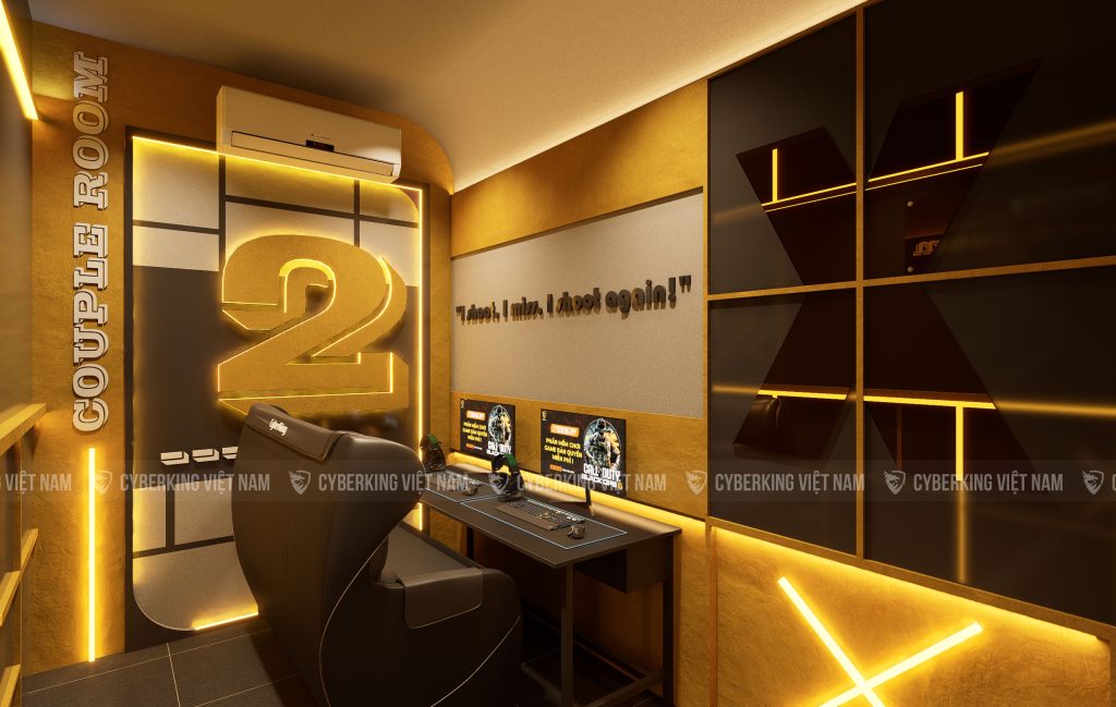 Couple Room – ghế đôi, ánh sáng chill tại phòng net Balu Gaming