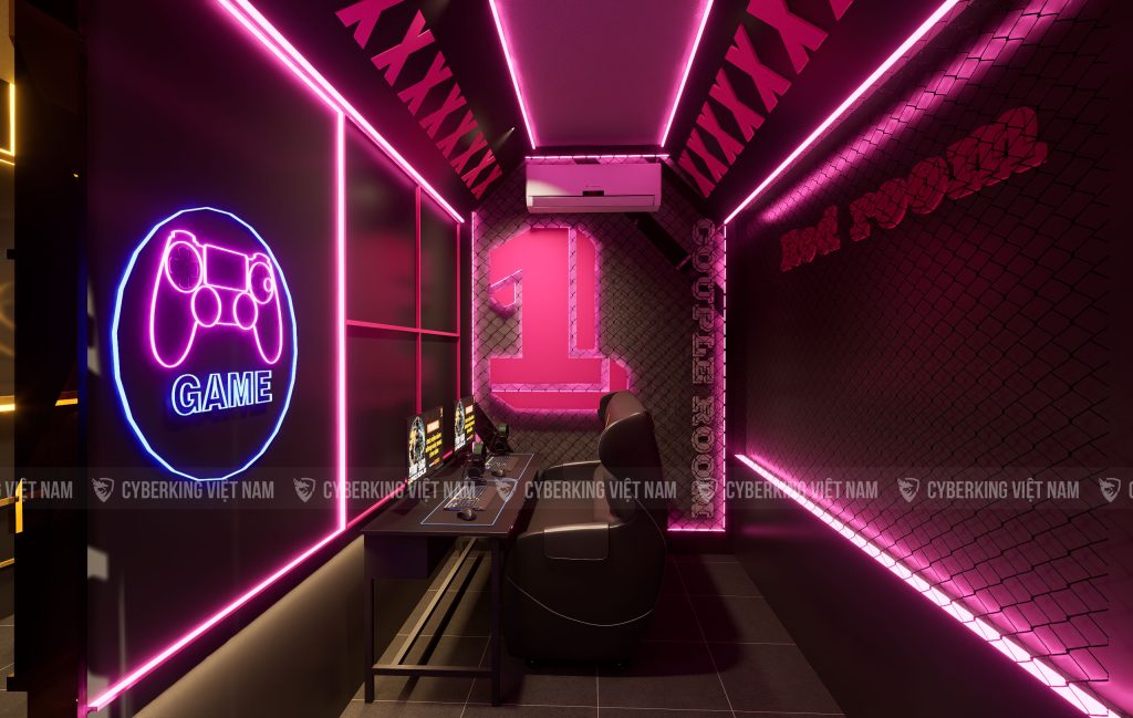 Couple Room – ghế đôi, ánh sáng chill tại phòng net Balu Gaming