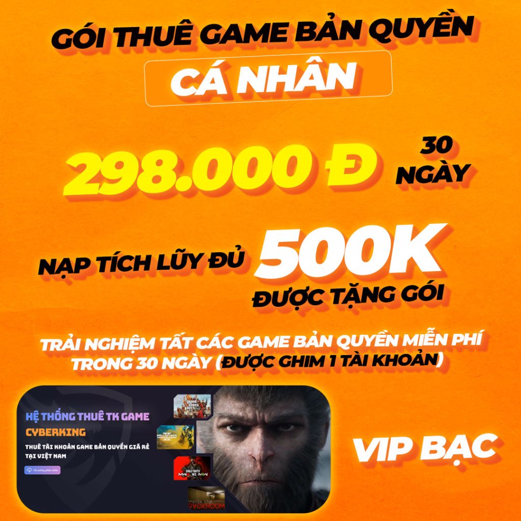 Thuê game bản quyền giá rẻ tại CyberKing – Giải pháp tiết kiệm cho game thủ cá nhân